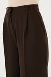 Regular Fit Yüksek Bel Düz Paça Kadın Pantolon 6923873 KAHVE