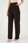 Regular Fit Yüksek Bel Düz Paça Kadın Pantolon 6923873 KAHVE