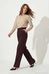 Regular Fit Yüksek Bel Düz Paça Kadın Pantolon 6923873 MÜRDÜM