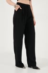 Regular Fit Yüksek Bel Düz Paça Kadın Pantolon 6923873 SİYAH