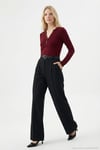 Regular Fit Yüksek Bel Düz Paça Kadın Pantolon 6923875 SİYAH