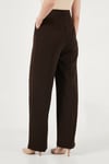 Regular Fit Yüksek Bel Düz Paça Kadın Pantolon 6923873 KAHVE