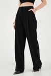 Regular Fit Yüksek Bel Düz Paça Kadın Pantolon 6923873 SİYAH