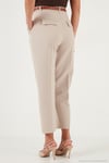 Regular Fit Yüksek Bel Düz Paça Kemerli Kadın Pantolon 68350938 TAŞ