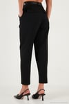 Regular Fit Yüksek Bel Düz Paça Kemerli Kadın Pantolon 68350938 SİYAH