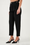 Regular Fit Yüksek Bel Düz Paça Kemerli Kadın Pantolon 68350938 SİYAH
