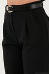 Regular Fit Yüksek Bel Düz Paça Kemerli Kadın Pantolon 68350938 SİYAH