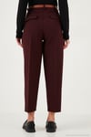 Regular Fit Yüksek Bel Düz Paça Kemerli Kadın Pantolon 68350938 MÜRDÜM