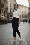 Regular Fit Yüksek Bel Düz Paça Kemerli Kadın Pantolon 68350938 LACİVERT