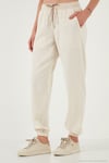 Regular Fit Yüksek Bel Lastikli Paça Jogger Spor Kadın Pantolon 668YP5039 TAŞ