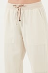 Regular Fit Yüksek Bel Lastikli Paça Jogger Spor Kadın Pantolon 668YP5039 TAŞ