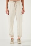 Regular Fit Yüksek Bel Lastikli Paça Jogger Spor Kadın Pantolon 668YP5039 TAŞ
