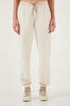 Regular Fit Yüksek Bel Lastikli Paça Jogger Spor Kadın Pantolon 668YP5039 TAŞ