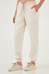Regular Fit Yüksek Bel Lastikli Paça Jogger Spor Kadın Pantolon 668YP5039 TAŞ