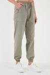 Regular Fit Yüksek Bel Lastikli Paça Jogger Spor Kadın Pantolon 668YP5039 HAKİ