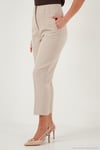 Regular Fit Yüksel Bel Düz Paça Havuç Kadın Pantolon 68350109 TAŞ