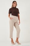 Regular Fit Yüksel Bel Düz Paça Havuç Kadın Pantolon 68350109 TAŞ
