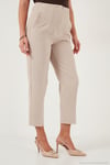 Regular Fit Yüksel Bel Düz Paça Havuç Kadın Pantolon 68350109 TAŞ