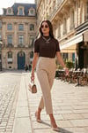 Regular Fit Yüksel Bel Düz Paça Havuç Kadın Pantolon 68350109 TAŞ