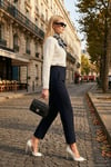 Regular Fit Yüksel Bel Düz Paça Havuç Kadın Pantolon 68350109 LACİVERT