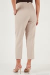 Regular Fit Yüksel Bel Düz Paça Havuç Kadın Pantolon 68350109 TAŞ