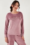 Regular Fit Yumuşak Dokulu Kadife Kadın Pijama Takımı 6094200W4 PUDRA