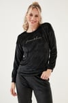Regular Fit Yumuşak Dokulu Kadife Kadın Pijama Takımı 6094200W4 SİYAH