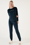 Regular Fit Yumuşak Dokulu Kadife Kadın Pijama Takımı 6094200W4 LACİVERT