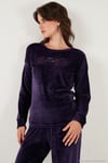 Regular Fit Yumuşak Dokulu Kadife Kadın Pijama Takımı 6094200W4 KOYU MOR