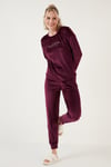 Regular Fit Yumuşak Dokulu Kadife Kadın Pijama Takımı 6094200W4 MOR