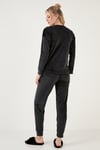 Regular Fit Yumuşak Dokulu Kadife Kadın Pijama Takımı 6094200W4 SİYAH