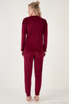 Regular Fit Yumuşak Dokulu Kadife Kadın Pijama Takımı 6094200W4 BORDO