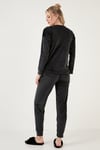 Regular Fit Yumuşak Dokulu Kadife Kadın Pijama Takımı 6094200W4 SİYAH