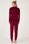 Regular Fit Yumuşak Dokulu Kadife Kadın Pijama Takımı 6094200W4 BORDO