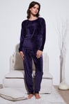 Regular Fit Yumuşak Dokulu Kadife Kadın Pijama Takımı 6094200W4 KOYU MOR