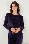 Regular Fit Yumuşak Dokulu Kadife Kadın Pijama Takımı 6094200W4 KOYU MOR