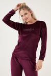 Regular Fit Yumuşak Dokulu Kadife Kadın Pijama Takımı 6094200W4 MOR