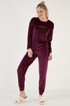 Regular Fit Yumuşak Dokulu Kadife Kadın Pijama Takımı 6094200W4 MOR
