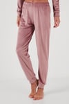 Regular Fit Yumuşak Dokulu Parlak Kadife Ribanalı Kadın Pijama Takımı 6097110 PUDRA