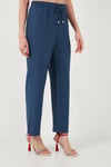 Relaxed Fit Bol Paça Kadın Pantolon 5865826 İNDİGO