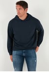 Relaxed Fit Kapüşonlu Yumuşak Dokulu Erkek Sweat 5901063 LACİVERT