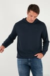 Relaxed Fit Kapüşonlu Yumuşak Dokulu Erkek Sweat 5901063 LACİVERT
