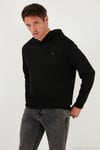 Relaxed Fit Kapüşonlu Yumuşak Dokulu Erkek Sweat 5901063 SİYAH