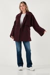 Relaxed Fit Kruvaze Yaka Düğmeli Astarlı Kadın Trençkot 6839580 MÜRDÜM