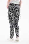 Relaxed Fit Lastikli Bel Desenli Kadın Pantolon 25Y0843K1 SİYAH