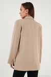 Relaxed Fit Mono Yaka Cepli Blazer Kadın Ceket 611BC00132 VİZON