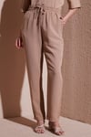 Relaxed Fit Normal Bel Düz Paça Kadın Pantolon 25Y0550K1 BEJ