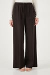 Relaxed Fit Yüksek Bel Bol Paça Bağlamalı Kadın Pantolon 6923874 KAHVE