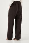 Relaxed Fit Yüksek Bel Bol Paça Bağlamalı Kadın Pantolon 6923874 KAHVE