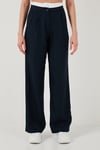 Relaxed Fit Yüksek Bel Bol Paça Kadın Pantolon 673P1012 LACİVERT